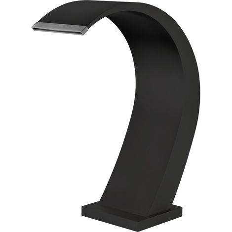 Cascada de Piscina/Griferia Exterior/Ducha de Cascada para Circuito SPA/Diseño Curvado para Interiores y Exteriores de Acero INOX S316 (Negro Mate) (1/3)