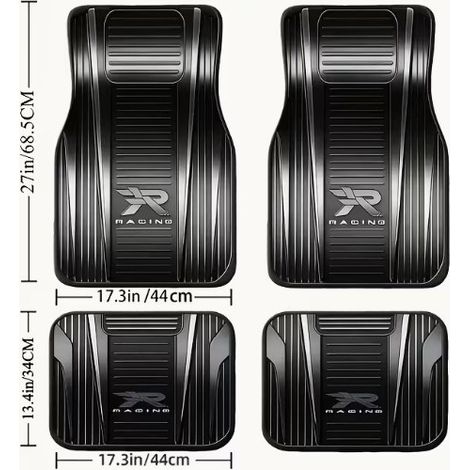 Tapis de sol de voiture style rétro en ensemble de quatre pièces, résistants à la saleté - 33 x 44+44 x 68cm [deux pièces chacun]