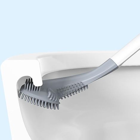 brosse Wc De Golf, Brosse Wc Et Support - Brosse De Toilette En Silicone Avec Long Manche - Pas De Brosse D'angle Mort - Brosse Wc Avec Poils En S (1/5)