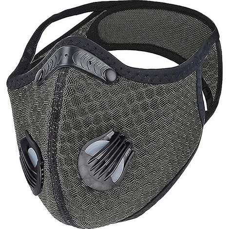 Masque anti-pollution PM2.5 à deux aérations avec filtre, réutilisable et lavable, masque de sport avec visière de protection (1/4)
