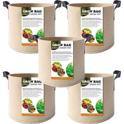 sacs de culture de 7,5 litres - Sacs de culture - Jardinières d'extérieur - Pots de fleurs - Sacs de culture - Non tissés - KameelKameel (1/5)
