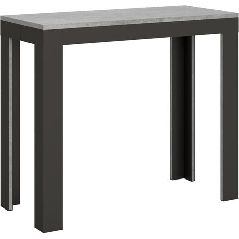Tavolo consolle "Rimini" allungabile in legno per sala da pranzo -Allungabile fino a 196 cm / Evolution / Cemento (1/5)