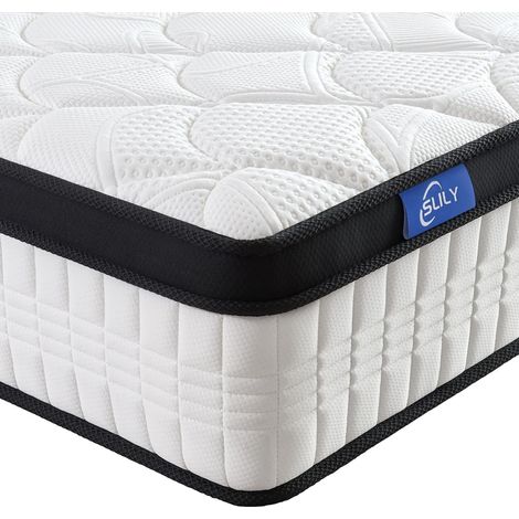 Mattress 140 x 190 cm 26 cm Thick Mattress 140 x 190 cm Pocket Springs, Support 7 Zones, H4 Medium Hardness, Breathable, High Density Memory Foam Mattress, Double Mattress (1/5)