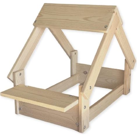 Skraut Home - Caseta para Perro de Interior/Exterior color Natural- Cama para mascota con Estructura de Madera Natural FSC, Perros y Gatos Pequeños y Medianos, con Soporte para 2 Cuencos, Casa para Ga (1/3)