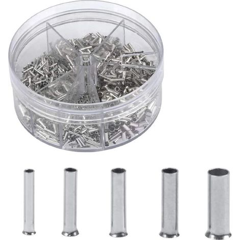 Green Mobility-1900pcs Embouts de câbles de cosses non isolés 0,5/0,75/1,0/1,5/2,5mm² avec une boîte de stockage/rangement (1/5)