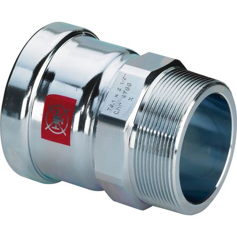 Viega Prestabo XL-Raccordo di transizione, d 88,9mm, R 3 acciaio non legato, zincato Modello 1111XL, 629984
