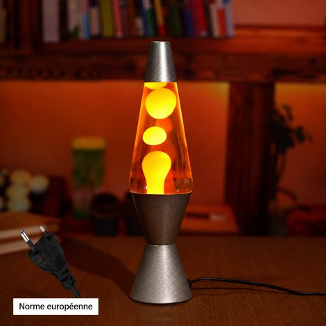 Lampe à lave rétro conique 30W KF-6112 liquide transparent et cire bleue réf 7097 9 × 9 × 36 cm 1,25 kg – Livraison gratuite (1/5)