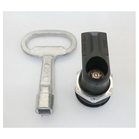 Serrure polyamide à clé carrée 8 pour fermeture coffret industriel série GISSEY