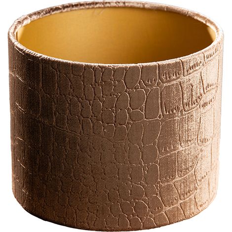 Velvet Lampshade Crocodile Design with Gold Interior 18/18/14 (1/3)