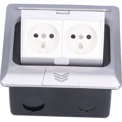 Boîte de sol en alliage d'aluminium, prise de bureau au sol, prise électrique étanche, 2 voies, 250V J28
