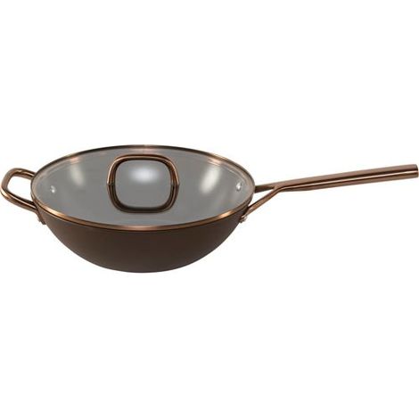 ZWILLING Milano Wok mit Glasdeckel 30 cm, Braun