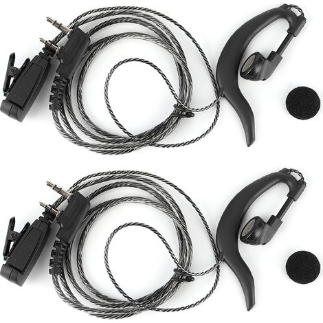 Crochet d'oreillette universel pour talkies-walkies - Microphone PTT 2 broches type K (lot de 2) (1/5)