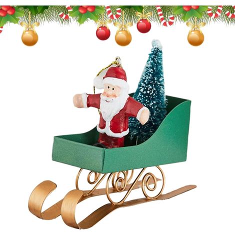 Décorations De Sapin De Noël Décorations de Traîneau pour Sapin de Noël Pendentif En Fer Pour Intérieur Extérieur Maison Hiver Mur Porte Table Jardin (1/5)