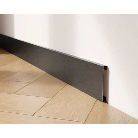 FC Edelstahl-Sockelleiste 80 mm x 2700 mm - schwarz satiniert