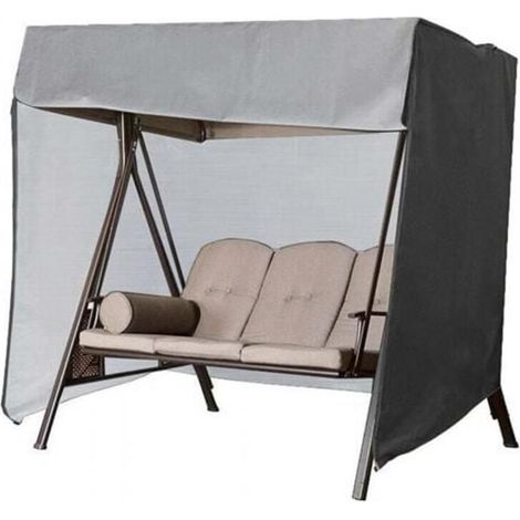 Housse grise pour balancelle, compatible avec les housses imperméables en tissu Oxford pour balancelle de jardin, dimensions : 220 × 125 × 170 mm (1/5)