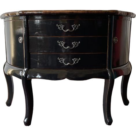 Aparador de madera artesanal negro 115x45x83h cm (1/5)