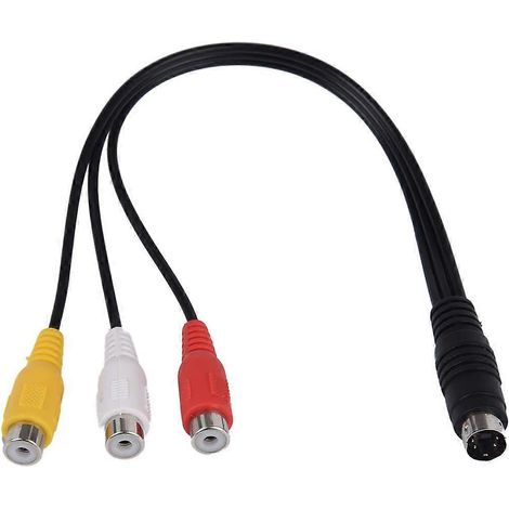 Câble adaptateur TV/ordinateur portable S-Vidéo 4 broches vers 3 RCA femelles (1/5)
