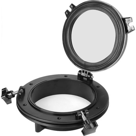 Hublot d'ouverture noir de 8 pouces, Installation facile de forme ronde universelle pour camping-car, bateau, Yacht (1/5)