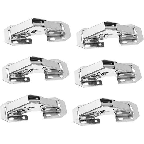 Lot de 6 charnières à amortissement hydraulique pour portes de placard, fermeture douce, pour bouteilles de vin et verres. (1/5)