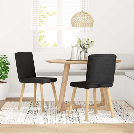 Esszimmerstühle 2 Stk. Schwarz Stoff (1/5)