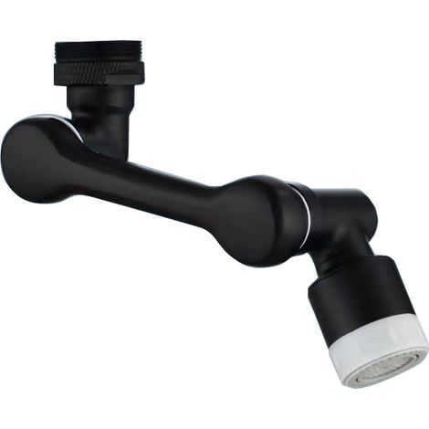 Schwenkbarer Duschkopf für Wasserhahn/Mischbatterie – Schwenkbare Verlängerung mit Wasserstrahlfilter, schwarz. – AquaForge