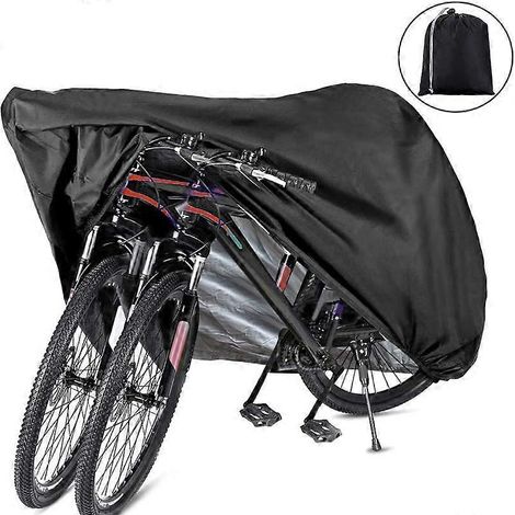 Housse de protection pour 2 ou 3 vélos, imperméable, résistante à la pluie, au soleil, aux UV, à la poussière et au vent, avec fermeture à glissière, pour VTT, vélo de route et vélo électrique. (1/5)