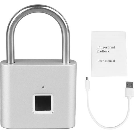 Cadenas à empreintes digitales, serrure électronique biométrique étanche sans clé, Rechargeable par USB.