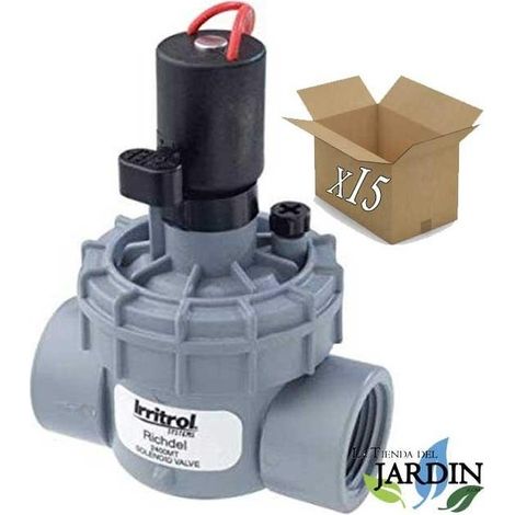 Pack 15 Electroválvulas de riego 24V Irritrol 2400MT 1'' tapa roscada. Funciona con programadores de riego eléctricos