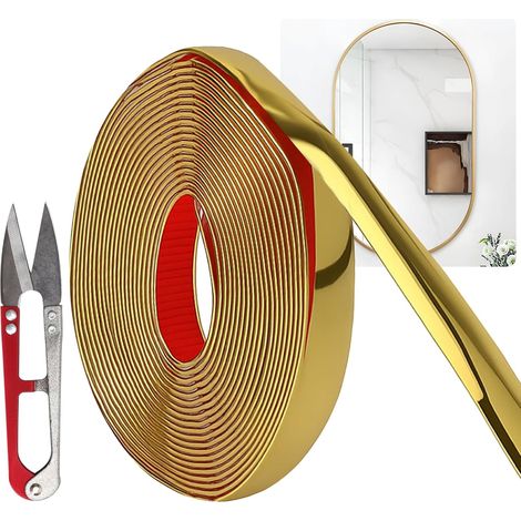 Moulures décoratives autocollantes en PVC - 2 cm x 6 m - Moulures murales flexibles - À décoller et à coller - En plastique avec autocollant - Pour cuisine, cadre de miroir, fenêtres, portes et (1/5)