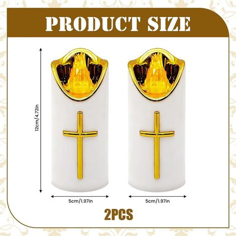 LED-Kerzen für Friedhöfe/Kirchen, regensicher, für den Außenbereich, Beerdigungen, weiß. (1/5)