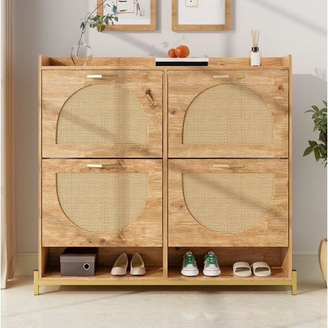 Mueble almacenamiento compacto para recibidor madera OKMYHOME (1/5)