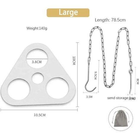 Support de casserole triangulaire suspendu en acier inoxydable pour le camping en extérieur, anneau trépied portable, support de barbecue en acier inoxydable, anneau de pique-nique, crochet pour récha