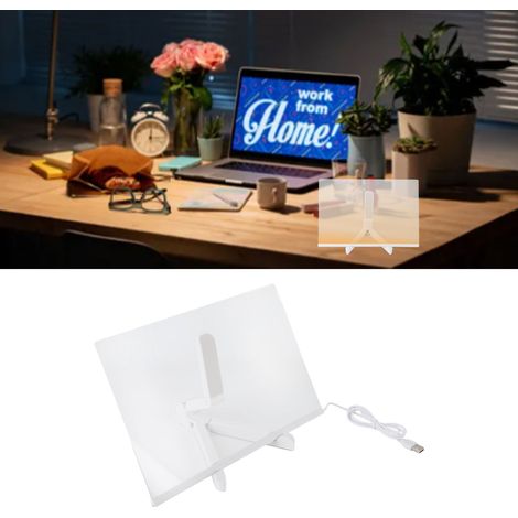 Tableau d'affichage LED acrylique avec lumière - Tableau effaçable pour bureau - 30x20cm avec 7 marqueurs (1/5)