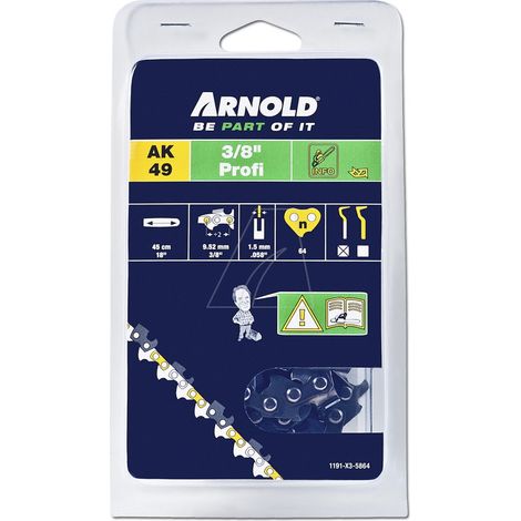 3/8 Zoll 1,5 mm 64-gliedrige Anti-Kickback-Sägekette – Halbrundschneider ARNOLD