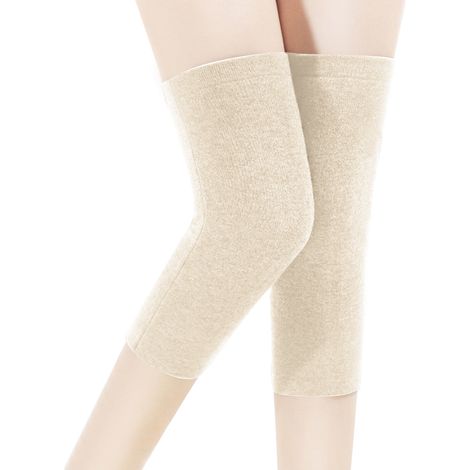 Genouillère Thermique Hivernale - Manchon De Compression Élastique - Pour Course Cyclisme Et Randonnée - Taille L Couleur Peau (1/2)