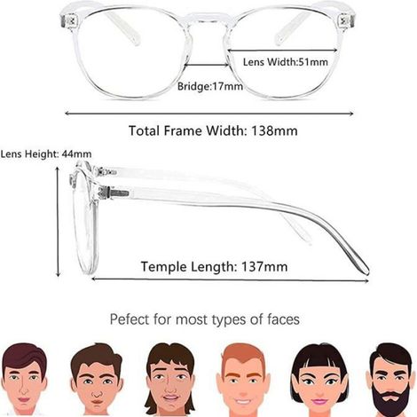 Lunettes anti-lumière bleue gaming - Monture TR90 légère, verres transparents, anti fatigue UV400, convient pour homme fem Aucunely (1/5)