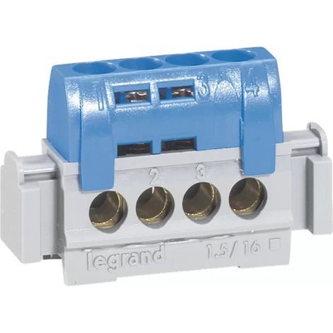 4-Loch-Klemmenblock blau IP2x N-4 1,5-16 mm² 004840 (1/2)