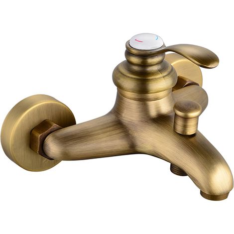 Edouard Rousseau – Mitigeur bain-douche rétro vieux bronze – Bec avec aérateur et inverseur – Mécanisme cartouche céramique Ø 40 mm – Entraxe 150 mm
