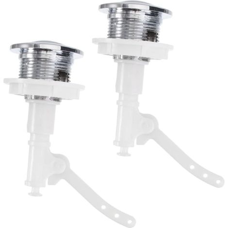 Bouton-poussoir pour Toilettes Tête Ronde en Abs Blanc (1/5)