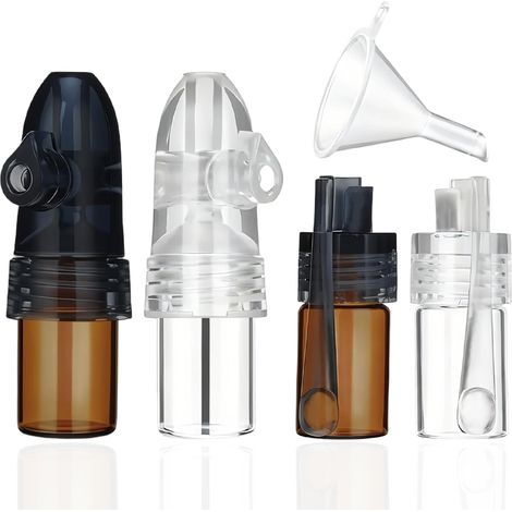 4 Pièces Bocaux Epices, Ensemble de Mini Pots à épices 36 mm et 53 mm, Pot Epices Verre avec Cuillère et Entonnoir, Bouteille D'épices Portable, pour Camping, Pique-Niques et Voyages (1/5)