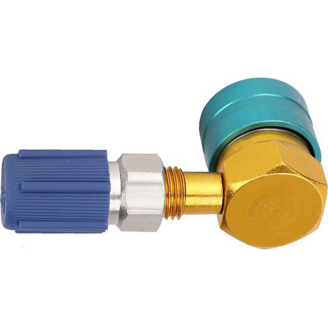 Raccord coudé simple pour fluide frigorigène auto R1234YF vers R134A, connexion liquide climatisation (1/5)