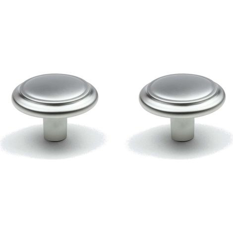 2x bouton de tiroir chromé satiné 20mm meuble design style porte poignée commode armoire maison à visser (1/3)