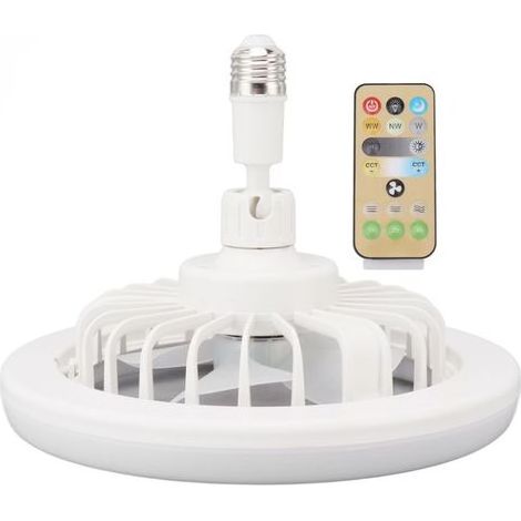 Ventilateur plafond LED 30 W avec télécommande, diamètre 25 cm, silencieux, lumière réglable (chaude/neutre/blanche) (1/5)