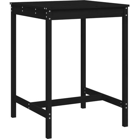 Maison Exclusive - Gartentisch Schwarz 82,5x82,5x110 cm Massivhol