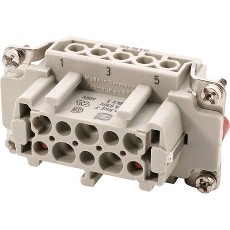 HARTING Han 3HvE mit 2 Schaltkontakte Buchseneinsatz (F) Schraubanschluss, 5-polig 3/2+PE 830V - 500V Steuerkontakt, 16A - 1 Stück (1/2)