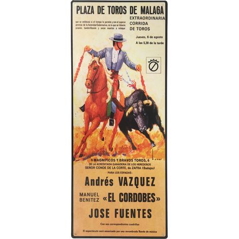 Signes Grimalt Adorno Pared Jardín Adorno Pared Adorno Pared Plaza Toros Placas Metal Naranja 1x20x50cm 37993