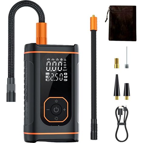 Gonfleur De Pneu Portable Compresseur D Air,Rechargeable Affichage Numerique Outil Automobile - Pompe A Air Portative Pour Voiture  pour Automobiles, Motocyclettes, Bicyclettes, Ballons et Vélos