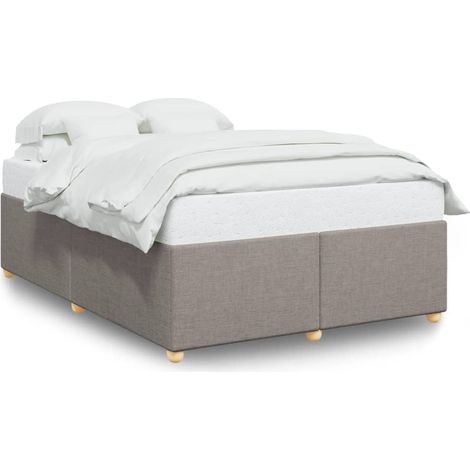 Maison Exclusive - Cadre de lit sans matelas taupe 160x200 cm tissu (1/5)