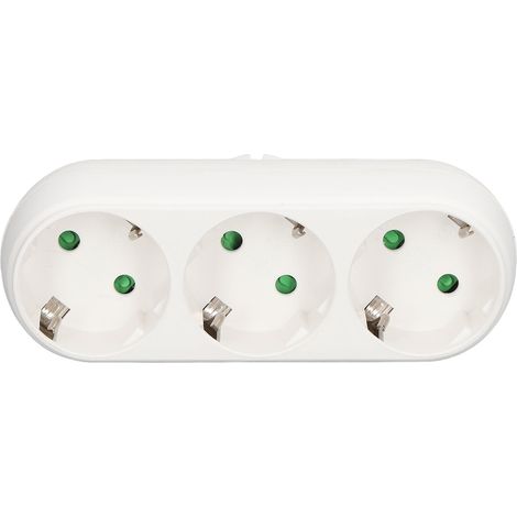 Adaptateur de Voyage 16A 250V EU, Prise Triple Étanche pour Extérieur et Plein Air (1/5)