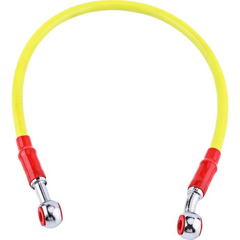 ACOGEDO Tuyau d'huile de Frein à Moto Universelle avec Raccords en Aluminium (45 cm jaune). (1/2)